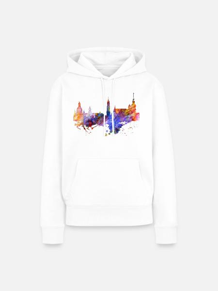 Dresden Skyline - Frauen Premium Bio Hoodie - Weiß