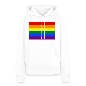 Die Regenbogenfahne oder Homosexuell - LGBT Stolzflagge - Frauen Premium Bio Hoodie - Weiß - Vorne - Julia (174cm)