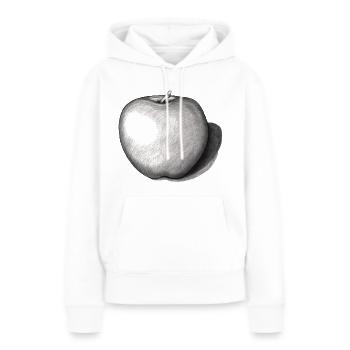 Pomme Pomme Pomme pomme la pomme shirt cadeau art - Sweat à capuche Premium bio Femme - blanc - Devant - Julia (174cm)