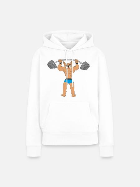 Hunde-Bodybuilder - Frauen Premium Bio Hoodie - Weiß