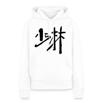 Shaolin (Chinois) - KUNGFU - Sweat à capuche Premium bio Femme - blanc - Devant - Julia (174cm)