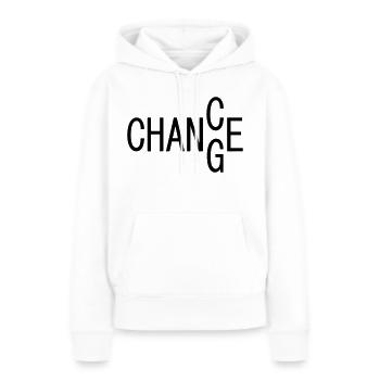 CHANCE / CHANGEMENT, motivation - Sweat à capuche Premium bio Femme - blanc - Devant - Julia (174cm)