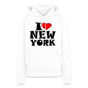 New York - I Love New York - I liebe new york - Frauen Premium Bio Hoodie - Weiß - Vorne - Julia (174cm)