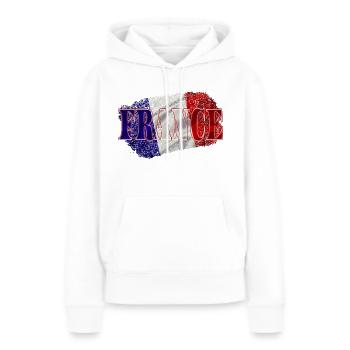 France France - Sweat à capuche Premium bio Femme - blanc - Devant - Julia (174cm)
