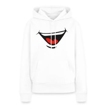 sourire - Sweat à capuche Premium bio Femme - blanc - Devant - Julia (174cm)