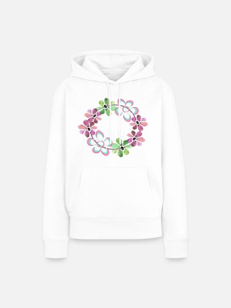 Blume Blüten - Frauen Premium Bio Hoodie - Weiß