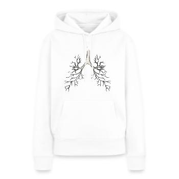 Bronchique Anatomie - Sweat à capuche Premium bio Femme - blanc - Devant - Julia (174cm)