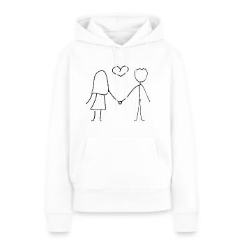 Liebespaar Liebe - Frauen Premium Bio Hoodie - Weiß - Vorne - Julia (174cm)