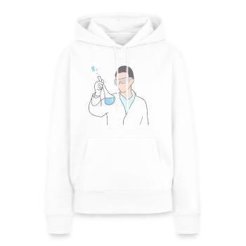 Science Chimie chimique - Sweat à capuche Premium bio Femme - blanc - Devant - Julia (174cm)