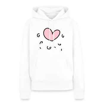 rosa Herz - Frauen Premium Bio Hoodie - Weiß - Vorne - Julia (174cm)