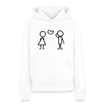 Liebespaar Pärchen - Frauen Premium Bio Hoodie - Weiß - Vorne - Julia (174cm)