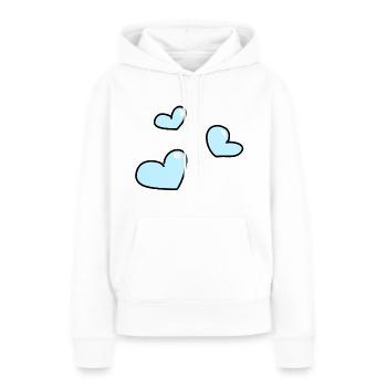 blaue Herzen - Frauen Premium Bio Hoodie - Weiß - Vorne - Julia (174cm)