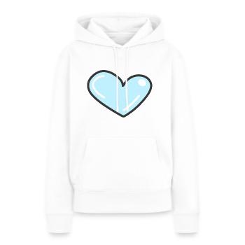 bleu coeur bleu - Sweat à capuche Premium bio Femme - blanc - Devant - Julia (174cm)
