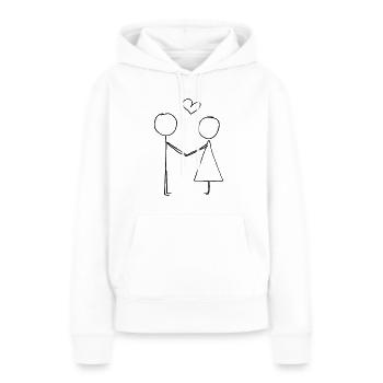 Liebe Herz - Frauen Premium Bio Hoodie - Weiß - Vorne - Julia (174cm)