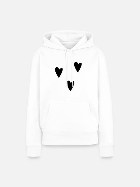 Herzen herz - Frauen Premium Bio Hoodie - Weiß