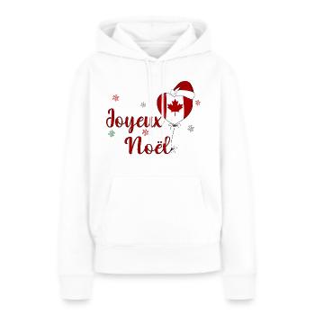 Joyeux Noel Kanada Flagge Herz - Frauen Premium Bio Hoodie - Weiß - Vorne - Julia (174cm)