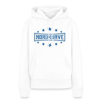NORDKURVE - FUSSBALLFANS - STADION - FUSSBALLSPIEL - Frauen Premium Bio Hoodie - Weiß - Vorne - Julia (174cm)