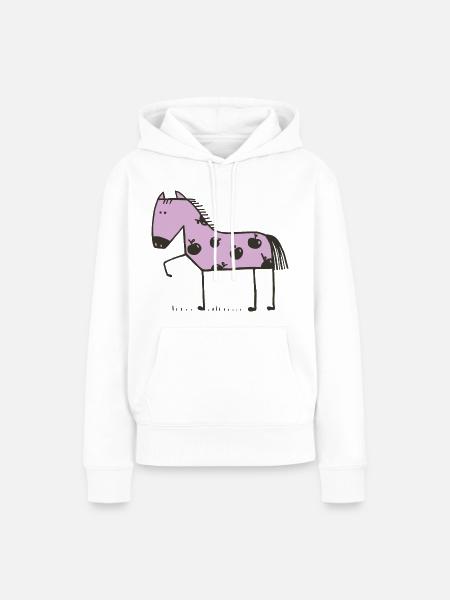 Pferde - Frauen Premium Bio Hoodie - Weiß