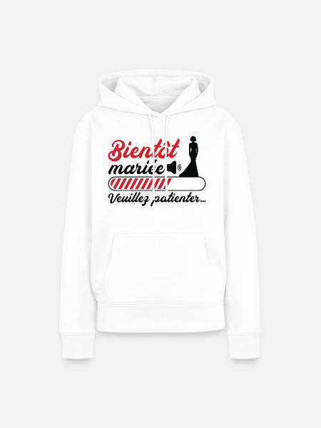 Bald heiraten Bitte warten - Frauen Premium Bio Hoodie - Weiß