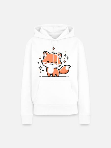 Fuchs - Frauen Premium Bio Hoodie - Weiß