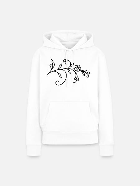 Blumenranke Blätter - Frauen Premium Bio Hoodie - Weiß