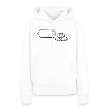 saucisse - Sweat à capuche Premium bio Femme - blanc - Devant - Julia (174cm)