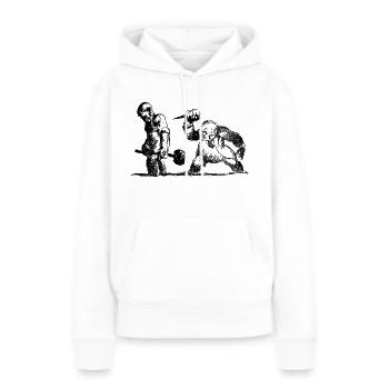 Lutte des classes? - Sweat à capuche Premium bio Femme - blanc - Devant - Julia (174cm)