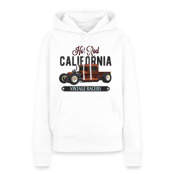 hot rod vintage - Frauen Premium Bio Hoodie - Weiß - Vorne - Julia (174cm)