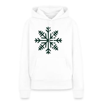 Flocon de neige - Sweat à capuche Premium bio Femme - blanc - Devant - Julia (174cm)