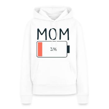 Mama Batterie faible - Sweat à capuche Premium bio Femme - blanc - Devant - Julia (174cm)