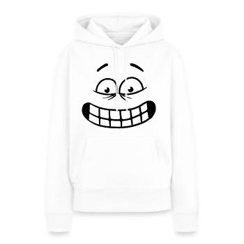 Visage de dessin animé drôle innocent - Sweat à capuche Premium bio Femme - blanc - Devant - Julia (174cm)