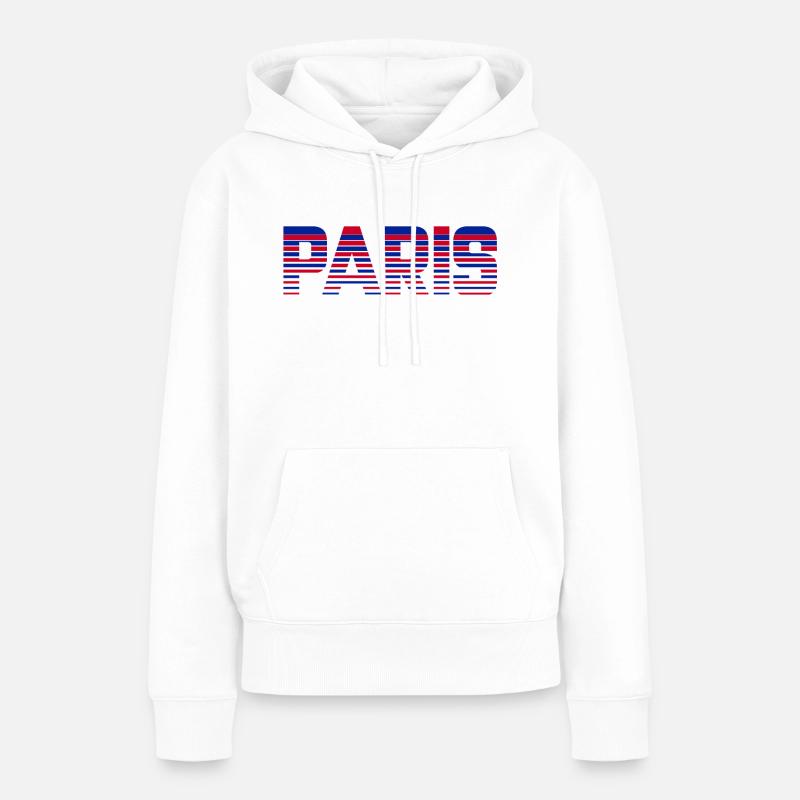 paris - Sweat à capuche Premium bio Femme - blanc
