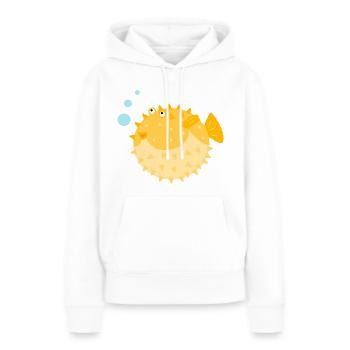 Poisson-globe mignon - Sweat à capuche Premium bio Femme - blanc - Devant - Julia (174cm)