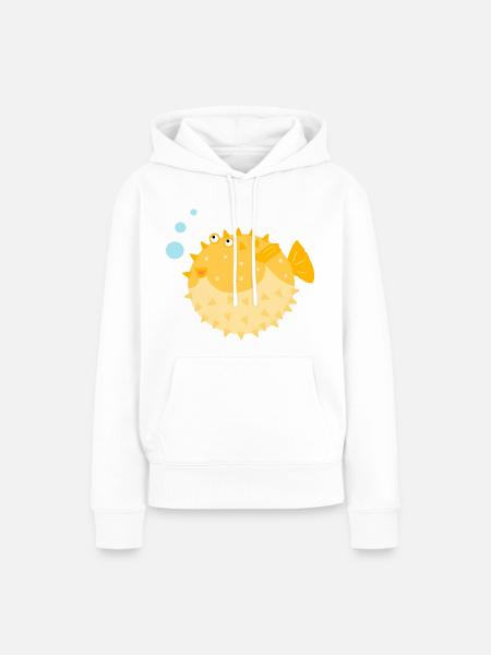 Netter Kugelfisch - Frauen Premium Bio Hoodie - Weiß