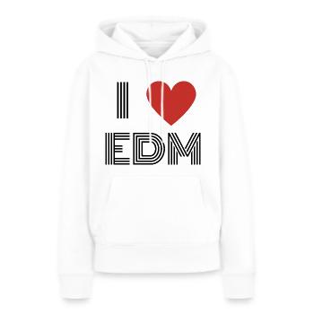ICH LIEBE EDM - Frauen Premium Bio Hoodie - Weiß - Vorne - Julia (174cm)