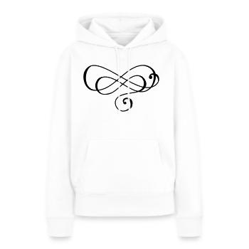 Fioriture décor ornement symbole dessin Infinity - Sweat à capuche Premium bio Femme - blanc - Devant - Julia (174cm)