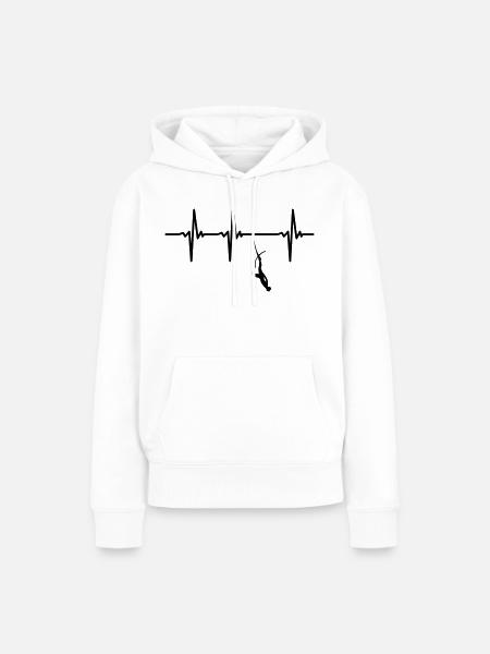 Herzschlag Apnoe - Frauen Premium Bio Hoodie - Weiß