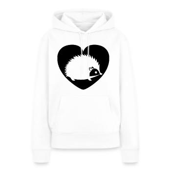 Hérisson - Sweat à capuche Premium bio Femme - blanc - Devant - Julia (174cm)