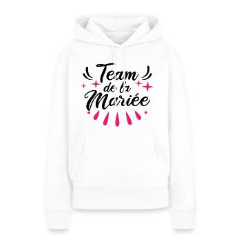 Team EVJF Futur Mariée Bride Demoiselles D'honneur - Sweat à capuche Premium bio Femme - blanc - Devant - Julia (174cm)