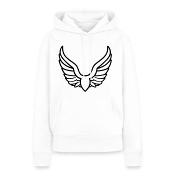 Ailes d'ange - Sweat à capuche Premium bio Femme - blanc - Devant - Julia (174cm)