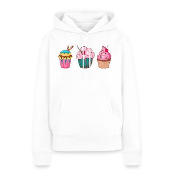 Cupcake Muffin Gâteau à la confiserie - Sweat à capuche Premium bio Femme - blanc - Devant - Julia (174cm)