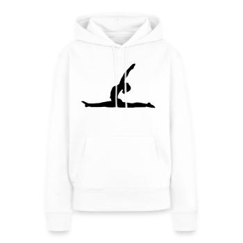 Front Splits silhouette - Women’s Premium Organic Hoodie - white - Front - Julia (174cm)