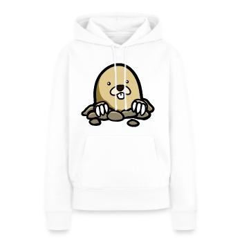 Taupe douce - Sweat à capuche Premium bio Femme - blanc - Devant - Julia (174cm)
