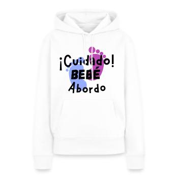 Care! Baby on board - Women’s Premium Organic Hoodie - white - Front - Julia (174cm)