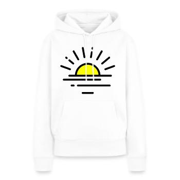 Soleil levant - Sweat à capuche Premium bio Femme - blanc - Devant - Julia (174cm)