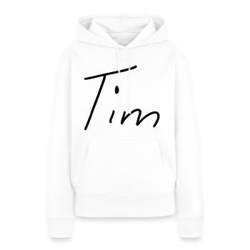 Tim - Frauen Premium Bio Hoodie - Weiß - Vorne - Julia (174cm)