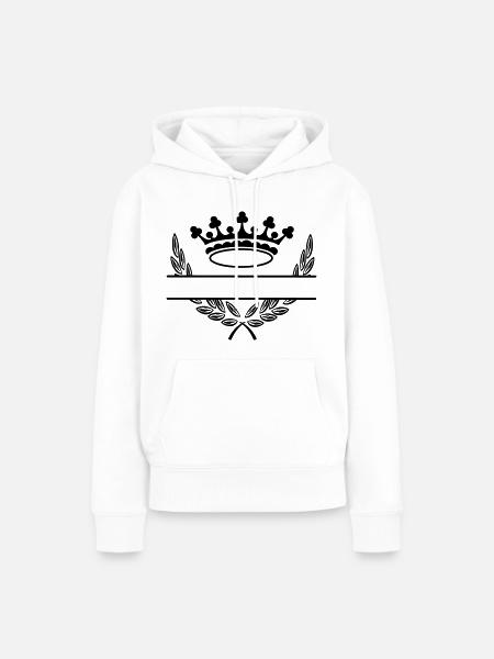 Krone im Lorbeerkranz - Frauen Premium Bio Hoodie - Weiß