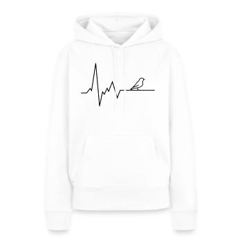 perruche de battement de coeur - Sweat à capuche Premium bio Femme - blanc - Devant - Julia (174cm)