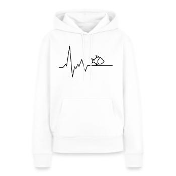poisson battement de coeur - Sweat à capuche Premium bio Femme - blanc - Devant - Julia (174cm)