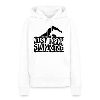 Just Keep Swimming - Frauen Premium Bio Hoodie - Weiß - Vorne - Julia (174cm)